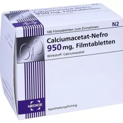 CALCIUMACETAT NEFRO 950 mg film kaplı tablet, 100 adet