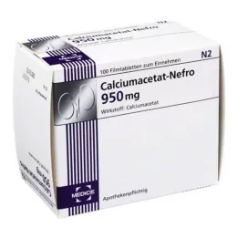 CALCIUMACETAT NEFRO 950 mg film kaplı tablet, 100 adet
