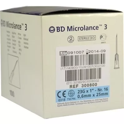 BD MICROLANCE Kanül 23 G 1 0,6x25 mm, 100 adet