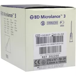 BD MICROLANCE Kanül 27 G 3/4 0,4x19 mm, 100 adet