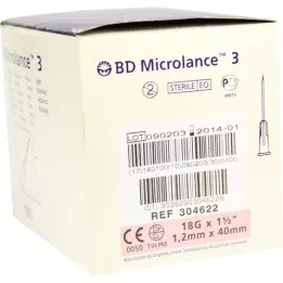 BD MICROLANCE Kanül 18 G 1 1/2 40 mm trans., 100 adet