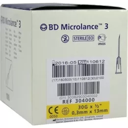 BD MICROLANCE Kanül 30 G 1/2 0,29x13 mm, 100 adet