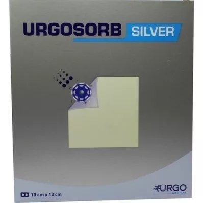 URGOSORB Gümüş 10x10 cm kompresler, 10 adet