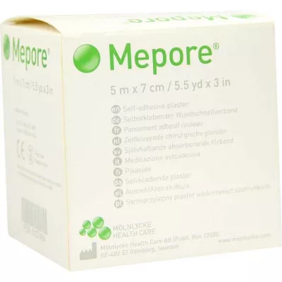 MEPORE Steril olmayan yara örtüsü 7 cmx5 m, 1 adet