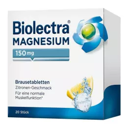 BIOLECTRA Magnezyum 150 mg limon efervesan tablet, 20 adet