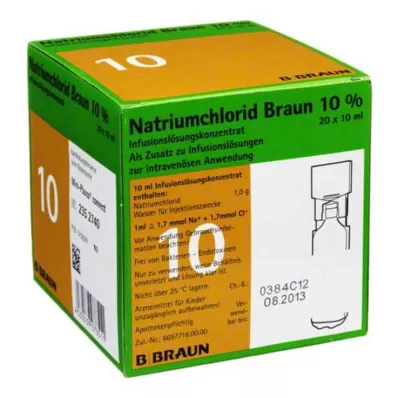Sodyum klorür %10 Braun Mpc infüzyon solüsyonu konsantresi, 20x10 ml Sodyum klorür %10 Braun Mpc infüzyon solüsyonu konsantresi, 20x10 ml
