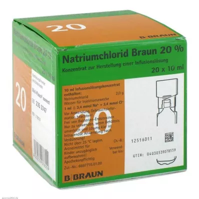 NATRIUMCHLORID %20 MPC Elektrolit konsantresi, 20X10 ml