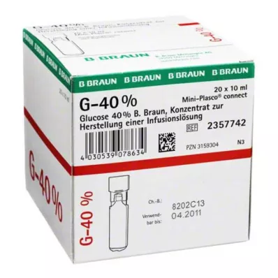 GLUCOSE %40 B.Braun Mini Plasco connect Inf.-L.-K., 20X10 ml GLUCOSE %40 B.Braun Mini Plasco connect Inf.-L.-K., 20X10 ml