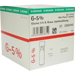 GLUCOSE %5 B.Braun Mini Plasco connect Enj.-Lsg., 20X10 ml