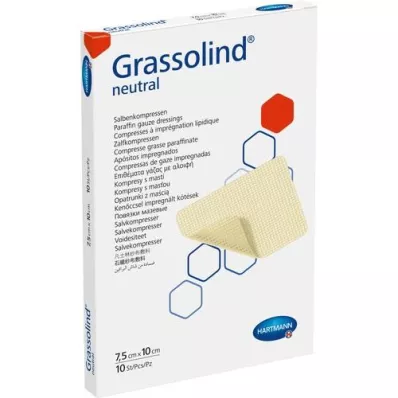 GRASSOLIND Merhem kompresleri 7,5x10 cm steril, 10 adet