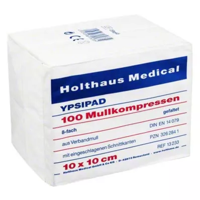MULLKOMPRESSEN Ypsipad 10x10 cm steril olmayan 8x, 100 adet