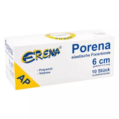 PORENA Elastik gazlı bez bandaj 6 cm beyaz, çellosuz, 10 adet PORENA Elastik gazlı bez bandaj 6 cm beyaz, çellosuz, 10 adet