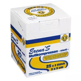 ERENA Gazlı bez kompres 5x5 cm steril 8 katlı, 25X2 adet