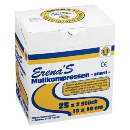 ERENA Gazlı bez kompres 10x10 cm steril 8 katlı, 25X2 adet
