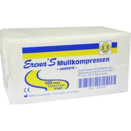 ERENA Gazlı bez kompres 7,5x7,5 cm steril olmayan 8x, 100 adet