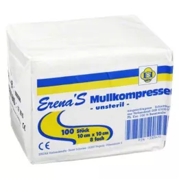 ERENA Gazlı bez kompres 10x10 cm steril olmayan 8 katlı, 100 adet