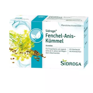 SIDROGA Rezene anason kimyon çayı filtre torbası, 20X2.0 g