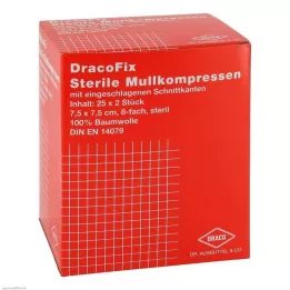 DRACOFIX PEEL Kompresler 7,5x7,5 cm steril 8 katlı, 25X2 adet