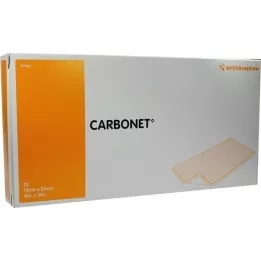 CARBONET 10x20 cm aktif kömürlü kokusuz yara örtüsü, 10 adet