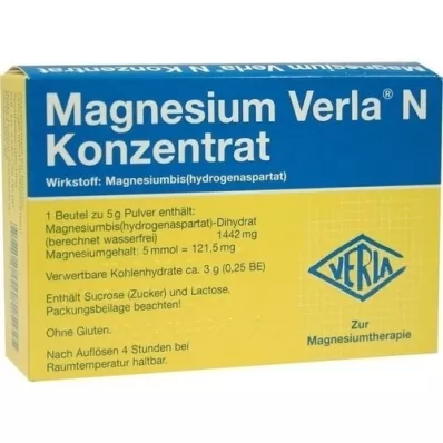 MAGNESIUM VERLA N Ağızdan kullanım için konsantre, 20 adet