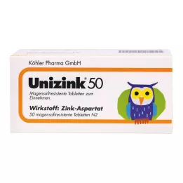 UNIZINK 50 enterik kaplı tablet, 50 adet