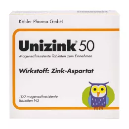 UNIZINK 50 enterik kaplı tablet, 100 adet