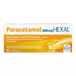 PARACETAMOL 500 mg HEXAL ateş ve ağrı için Tabletler, 20 adet