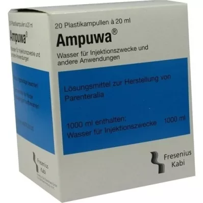 AMPUWA Enjeksiyon/infüzyon için plastik ampuller, 20X20 ml