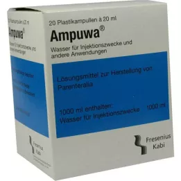 AMPUWA Enjeksiyon/infüzyon için plastik ampuller, 20X20 ml