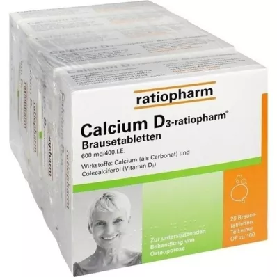 CALCIUM D3-ratiopharm efervesan tabletler, 100 adet