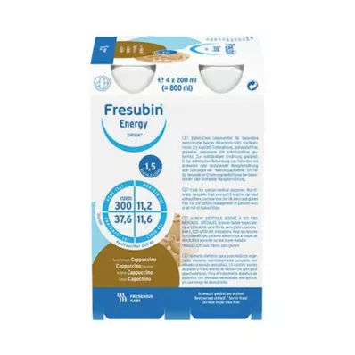 FRESUBIN ENERGY DRINK Cappuccino içme şişesi, 4X200 ml FRESUBIN ENERGY DRINK Cappuccino içme şişesi, 4X200 ml
