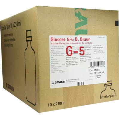 Glikoz %5 B.Braun Ecoflac P, 10X250 ml