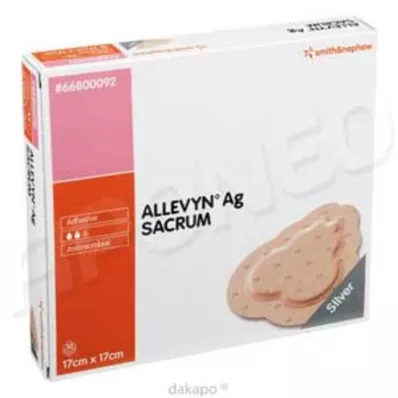 ALLEVYN Ag Sakrum 17x17 cm yara örtüsü, 10 adet