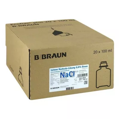 Tuzlu su çözeltisi %0,9 Ecoflac Plus, 20X100 ml Tuzlu su çözeltisi %0,9 Ecoflac Plus, 20X100 ml