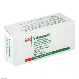 VLIWASOFT Dokumasız kompresler 5x5 cm steril olmayan 4l, 100 adet