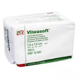 VLIWASOFT Dokumasız kompresler 7,5x7,5 cm steril olmayan 4l, 100 adet