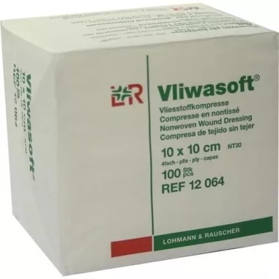 VLIWASOFT Dokumasız kompresler 10x10 cm steril olmayan 4l, 100 adet