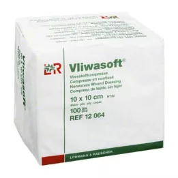 VLIWASOFT Dokumasız kompresler 10x10 cm steril olmayan 4l, 100 adet