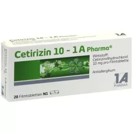 CETIRIZIN 10-1A Pharma film kaplı tabletler, 20 adet