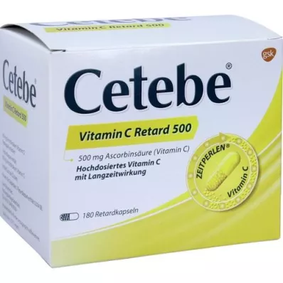 CETEBE C vitamini sürekli salımlı kapsül 500 mg, 180 adet