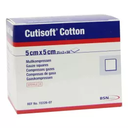 CUTISOFT Pamuk Compr.5x5 cm steril 12 kat, 25X2 adet