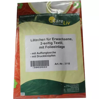 LÄTZCHEN Erw.m.Tasche 2seit.Tex.m.Fol.Druckknöpfe, 1 adet
