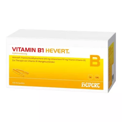 B1 Vitamini Hevert ampulleri, 100x2 ml B1 Vitamini Hevert ampulleri, 100x2 ml