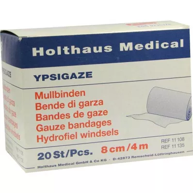 YPSIGAZE Gazlı bez bandaj 8 cmx4 m, 20 adet YPSIGAZE Gazlı bez bandaj 8 cmx4 m, 20 adet