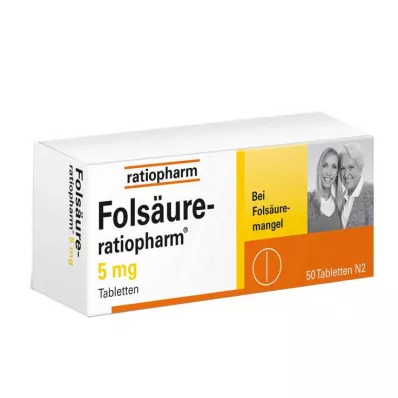 FOLSÄURE-RATIOPHARM 5 mg tabletler, 50 adet