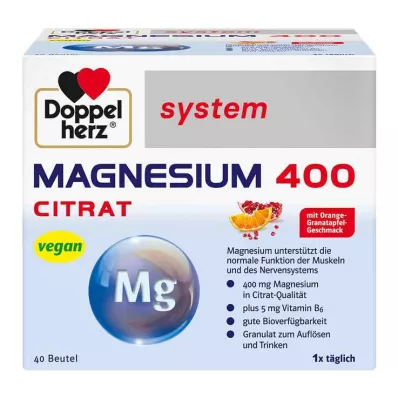 DOPPELHERZ Magnezyum 400 Sitrat sistem granülleri, 40 adet DOPPELHERZ Magnezyum 400 Sitrat sistem granülleri, 40 adet