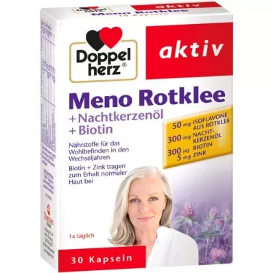 DOPPELHERZ Meno Kırmızı Yonca+Çuha Çiçeği Yağı+Biotin Kapsül, 30 Kapsül