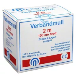 VERBANDMULL 2x1 m zigzag BW 20/100 steril olmayan, 1 adet