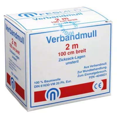 VERBANDMULL 2x1 m zigzag BW 20/100 steril olmayan, 1 adet VERBANDMULL 2x1 m zigzag BW 20/100 steril olmayan, 1 adet
