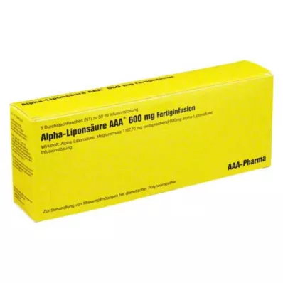 ALPHA LIPONSÄURE AAA 600 mg enjeksiyon şişeleri, 5X50 ml